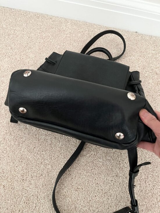 Rag and Bone Pilot Backpack in Black Leather and Silver Tone Hardware main image 16